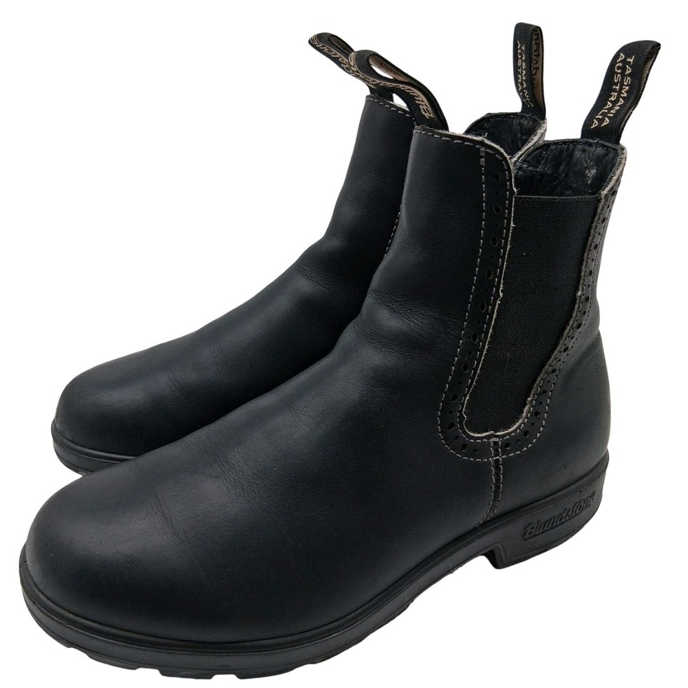 Blundstone Boots Womens 9.5 Black Leather Chelsea Pull On Ankle Work Boots